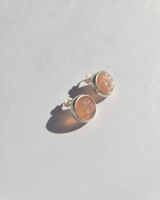 Pleiades Earrings // Peach Moonstone
